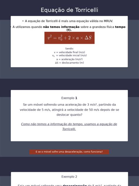 Equação De Torricelli
