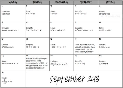 Equation Calendar