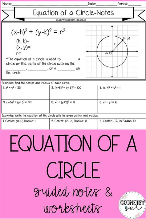 Equation Of Circle Worksheet Pdf Circle Space Scribd Circle Equation Worksheet - Circle Equation Worksheet