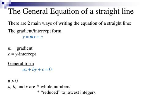 Equation Of Line General Form