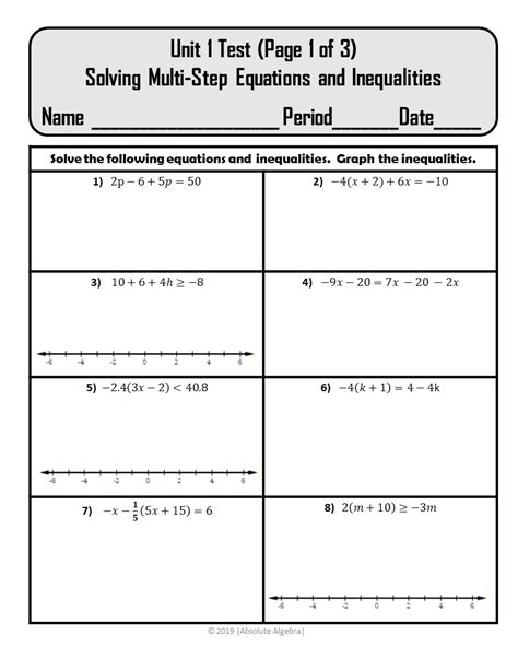 Equations And Inequalities Topic Test E2020 Answers