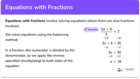 Equations With Fractions Gcse Maths Steps Amp Examples Solving One Step Equations Fractions - Solving One Step Equations Fractions