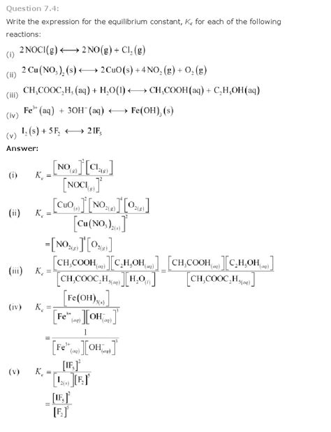 Equilibrium Class 11 Ncert Solutions