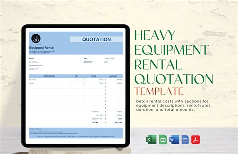 Equipment Rental Quotation Sample