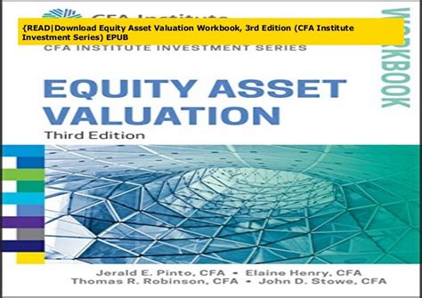 Download Equity Asset Valuation Workbook Cfa Institute Investment Series 