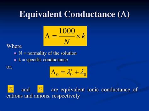 Equivalent Conductance Formula