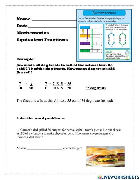 Equivalent Fraction Word Problems