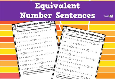 Equivalent Number Sentences In First Grade