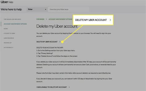 Erase Uber Account