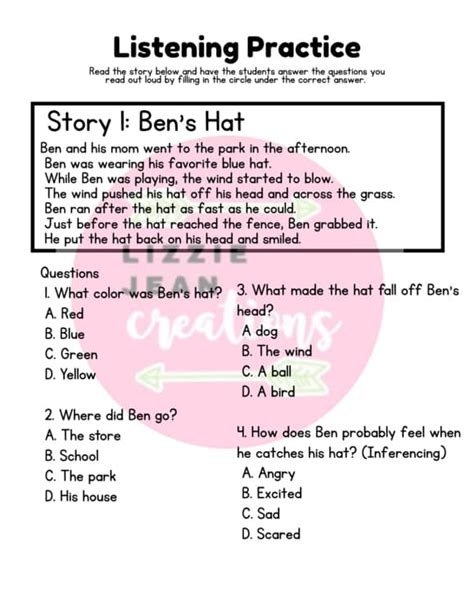 Erb Reading Comprehension Practice