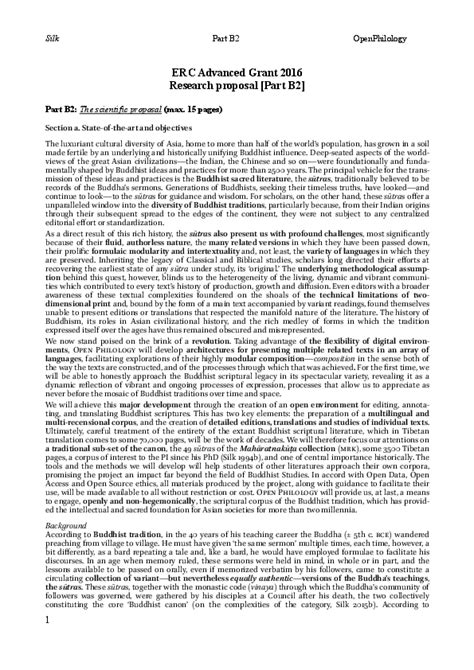 Erc Advanced Grant Research Proposal Part B1 Loria