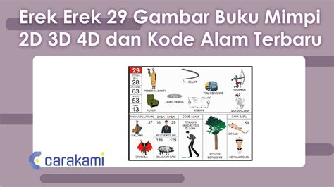 EREK BUKU - Erek Erek 2D dan Buku Mimpi 2D Bergambar Lengkap 00-99