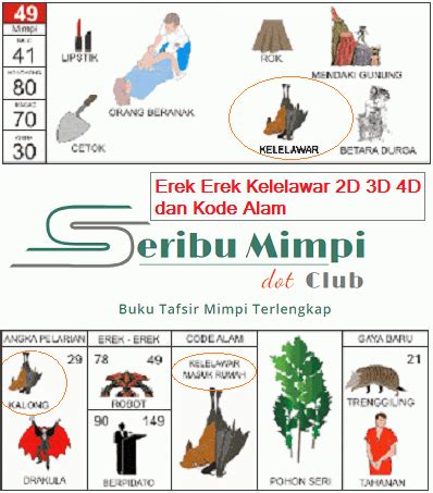 EREK EREK KELALAWAR - Buku Mimpi 2D Bergambar Lengkap Erek Erek 00 - 99