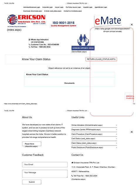 Ericson Claim Status
