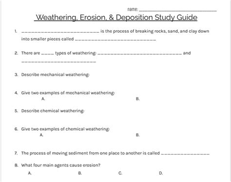 Erosion And Deposition Study Guide Answer Key