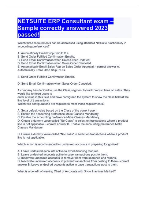 erp sample exam