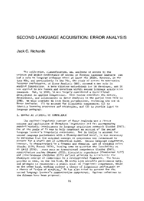 error analysis by jack c richards