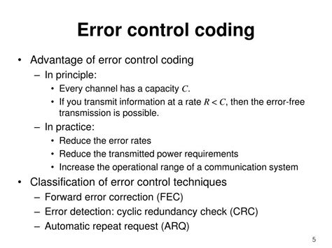 Error Control Coding Solution