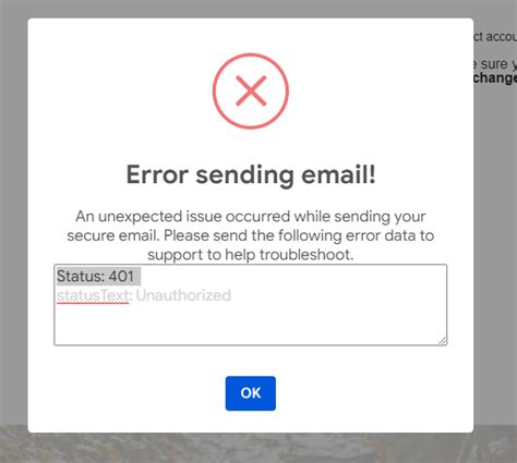 Error Sending Code