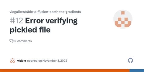 Error Verifying Pickled File From Stable Diffusion