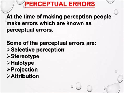 Errors In Perception