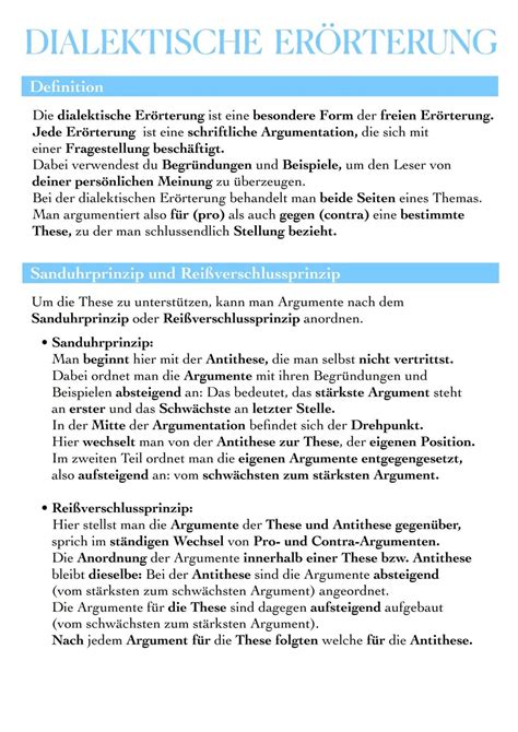 Erörterung Dialektisch Beispiel