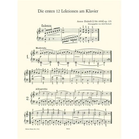 erste lektionen 12 op 125 piano