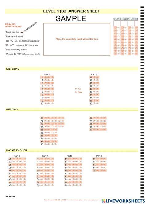 esb b2 level answer sheet