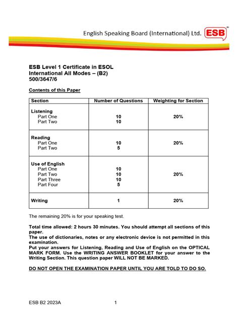 esb b2 past papers