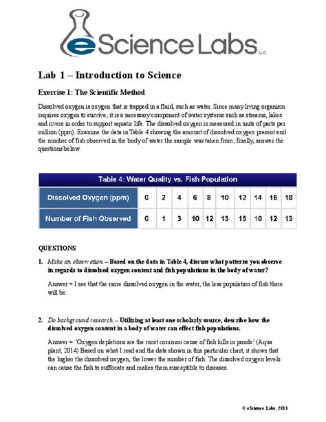 Download Escience Intro To Biology Labs Answer Key 