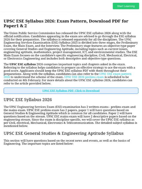 Ese Syllabus Pdf