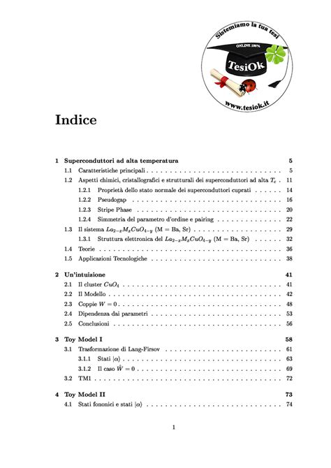 Esempio Indice Tesi