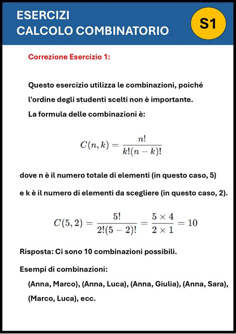 Esercizi Calcolo Combinatorio