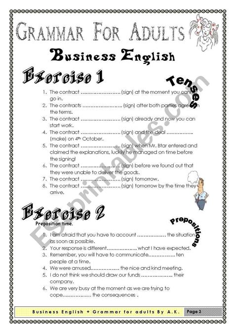 Esl English Exercises For Adults Business English Idiomatic Receptive Prepositions Worksheet 1st Grade - Receptive Prepositions Worksheet 1st Grade