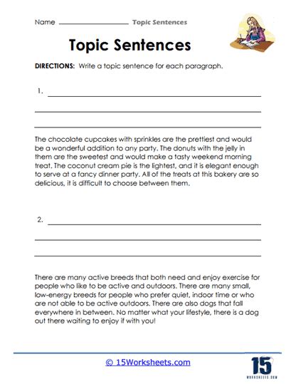 Esl Topic Sentence Exercises