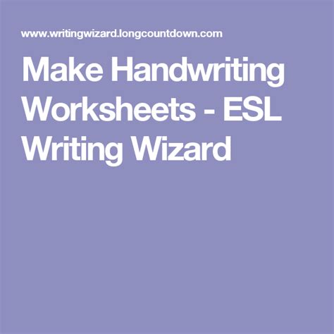 Esl Writing Wizard Free Handwriting Practice Generator Modulo Word Wizard Worksheet - Word Wizard Worksheet