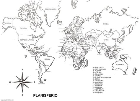 España Mapa Planisferio
