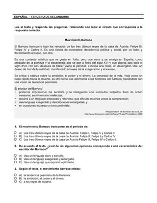 Español 3 Grado