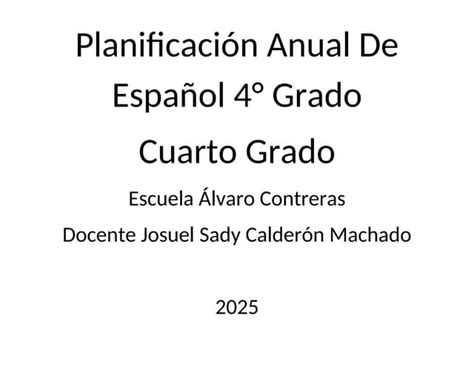Español 4 Grado