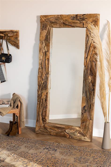 espejo de pared de madera
