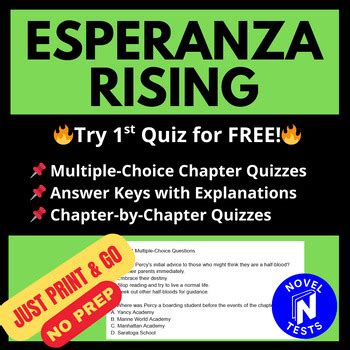 Esperanza Rising Multiple Choice Chapter Questions