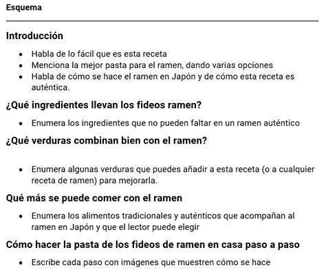 Esquema De Contenido