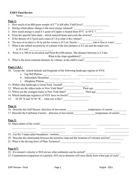 esrt review answers