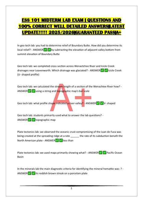 Ess 101 Lab Answer