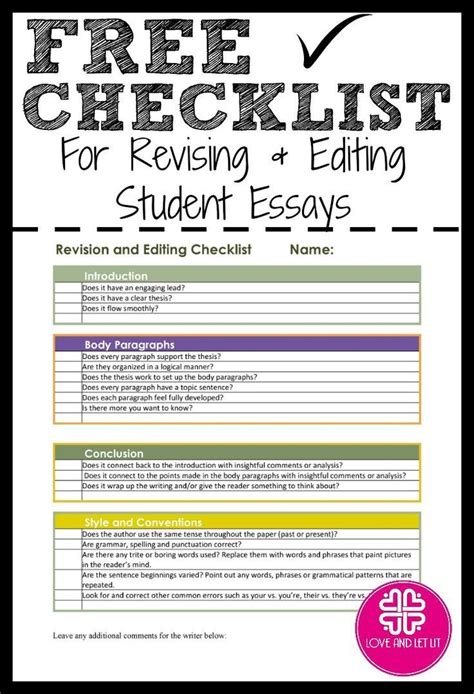Essay Editing Checklist Middle School Resource Twinkl Us Revising Checklist Middle School - Revising Checklist Middle School