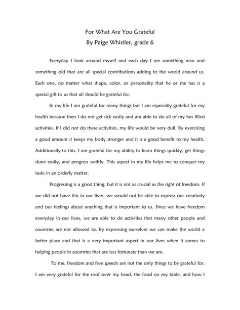 Essay On Be Grateful