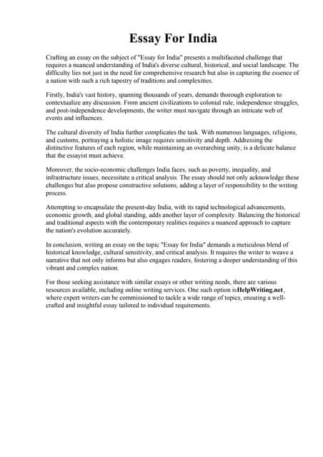 Essay On India