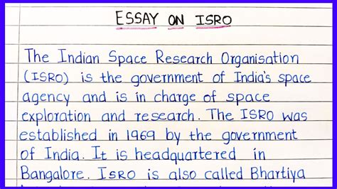 Essay On Isro