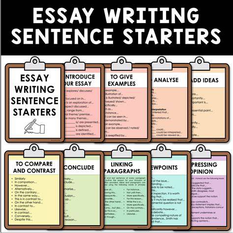 essay sentence starters for middle school students