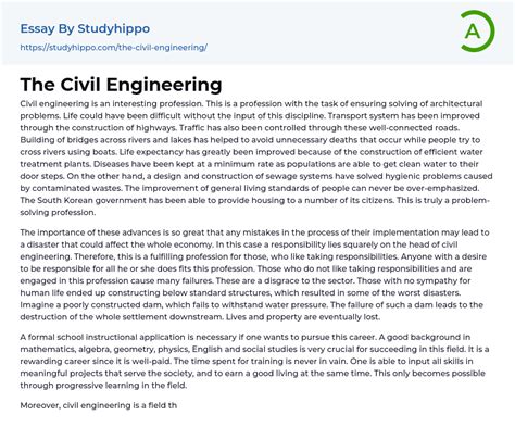 Read Online Essay Civil Engineering 